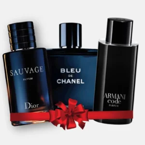 Combo Exclusivo de 3 Perfumes – Sauvage Parfum de Dior, Bleu de Chanel & Armani Code de Giorgio Armani [100ml]